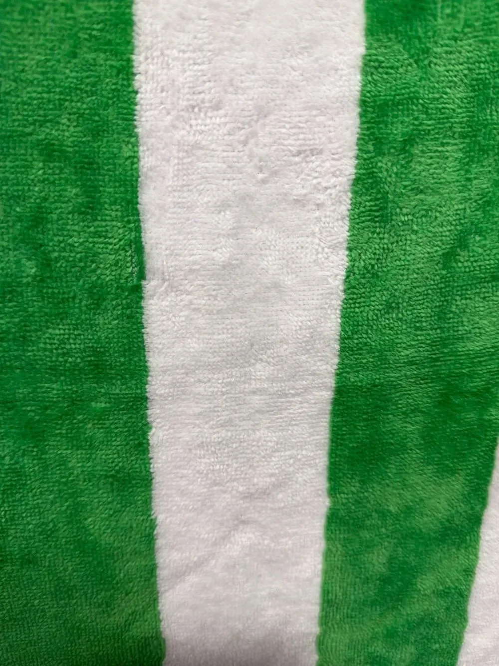Kelly Green White Cabana Stripe Large Cotton Beach Towel